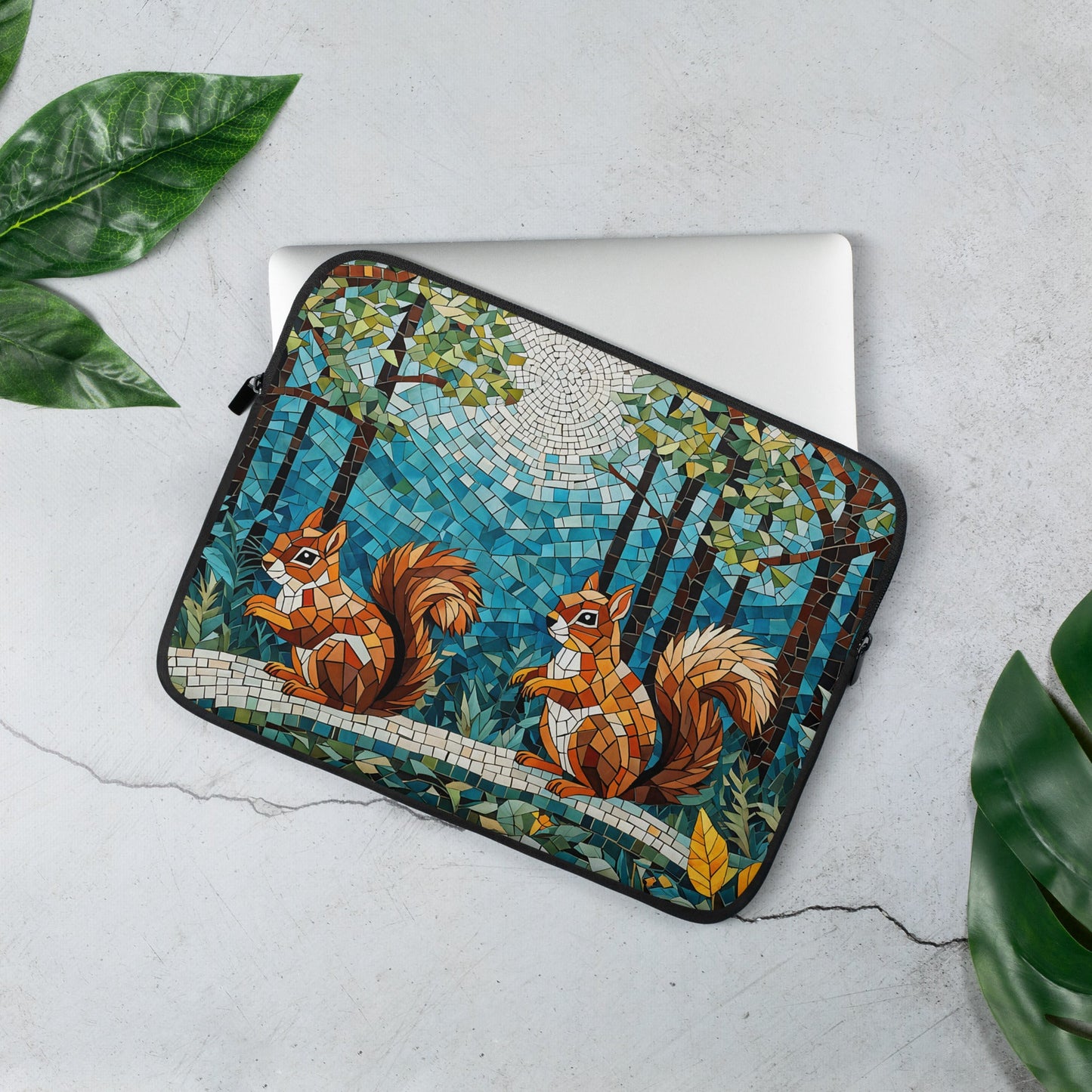 Mosaic Squirrels In The Forest Laptop Sleeve - Laptop Cases - Discovery Co.