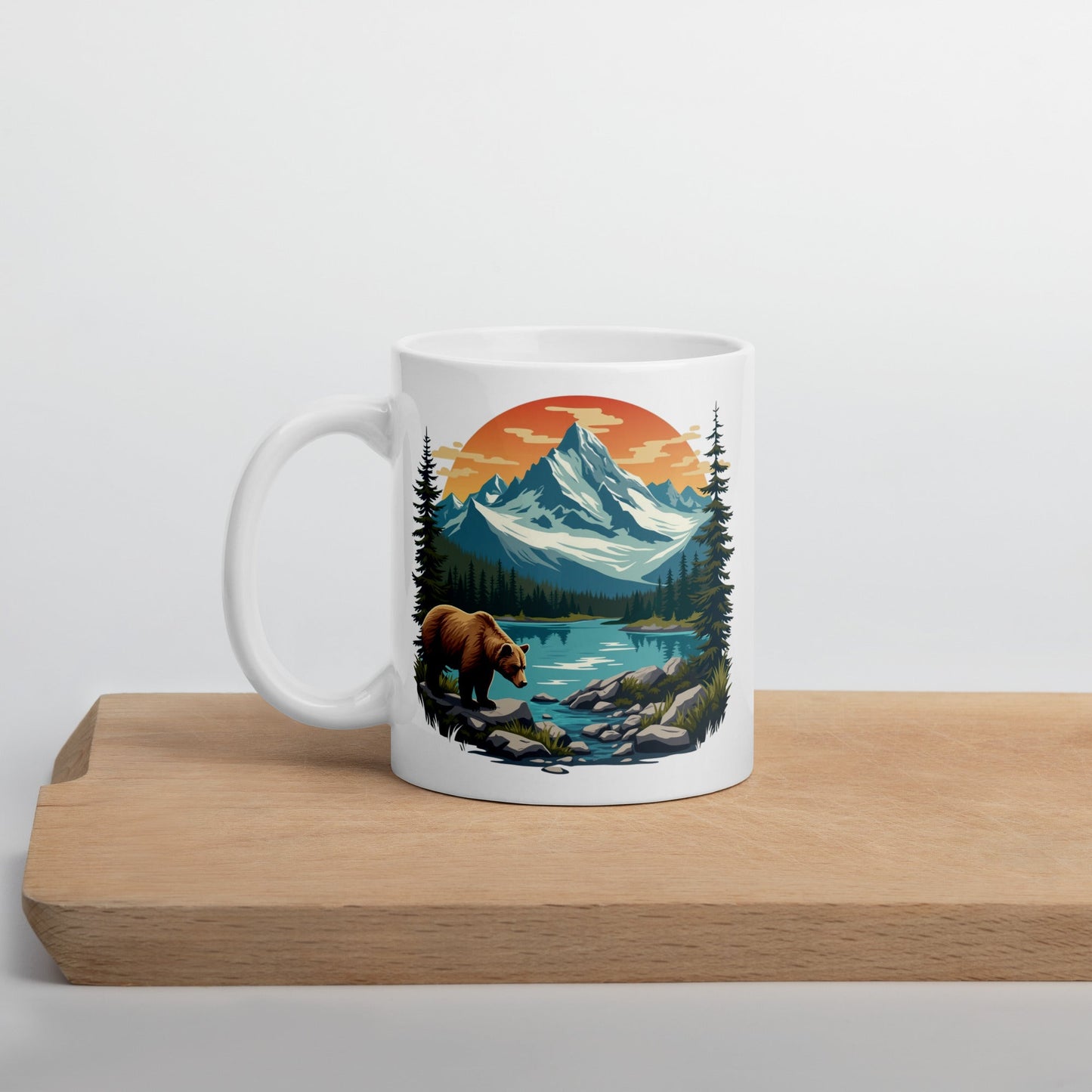 Mountain Bear White Glossy Mug (11 oz, 15 oz, 20 oz) - Mugs - Discovery Co.