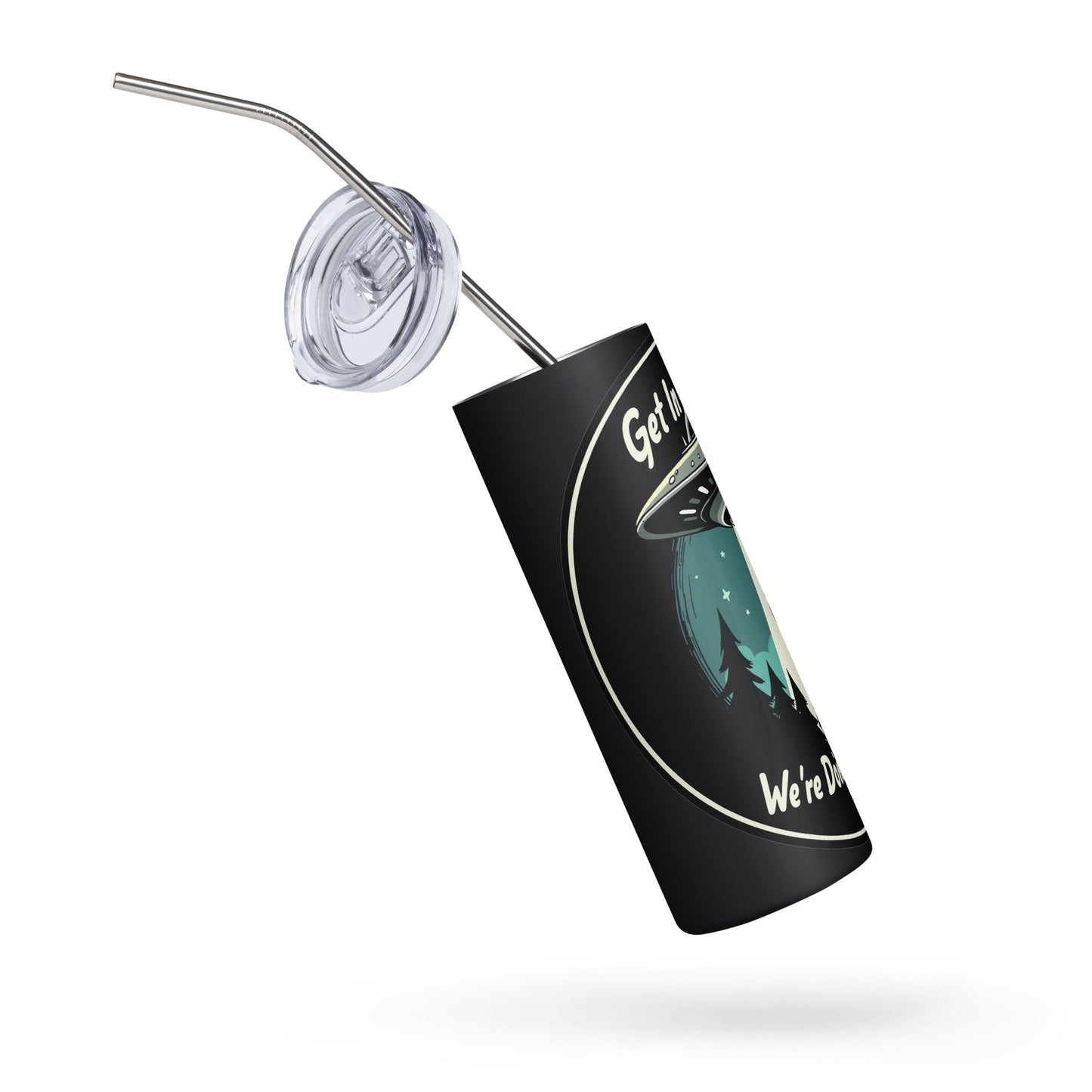 Mountain Biker - UFO Abduction Stainless Steel Tumbler - Steel Tumbler - Discovery Co.