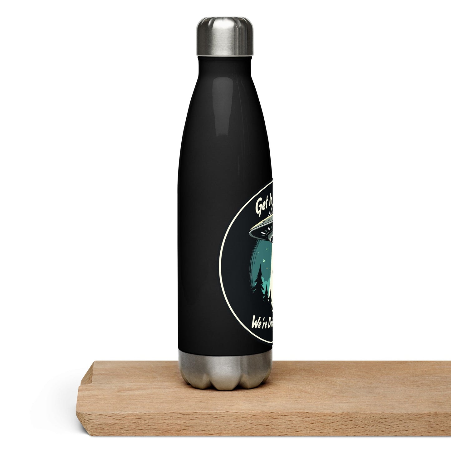 Mountain Biker - UFO Abduction Stainless Steel Water Bottle - Stainless Steel Water Bottle - Discovery Co.