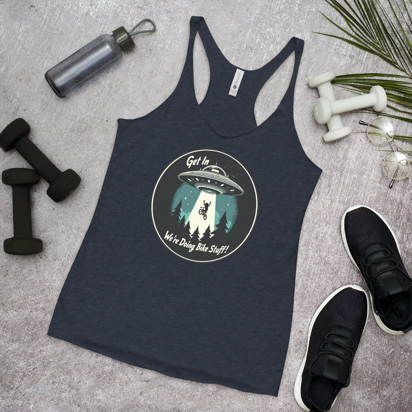 Mountain Biker - UFO Abduction Women's Racerback Tank - Women's Shirts - Discovery Co.