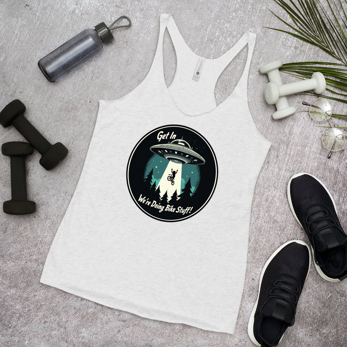 Mountain Biker - UFO Abduction Women's Racerback Tank - Women's Shirts - Discovery Co.