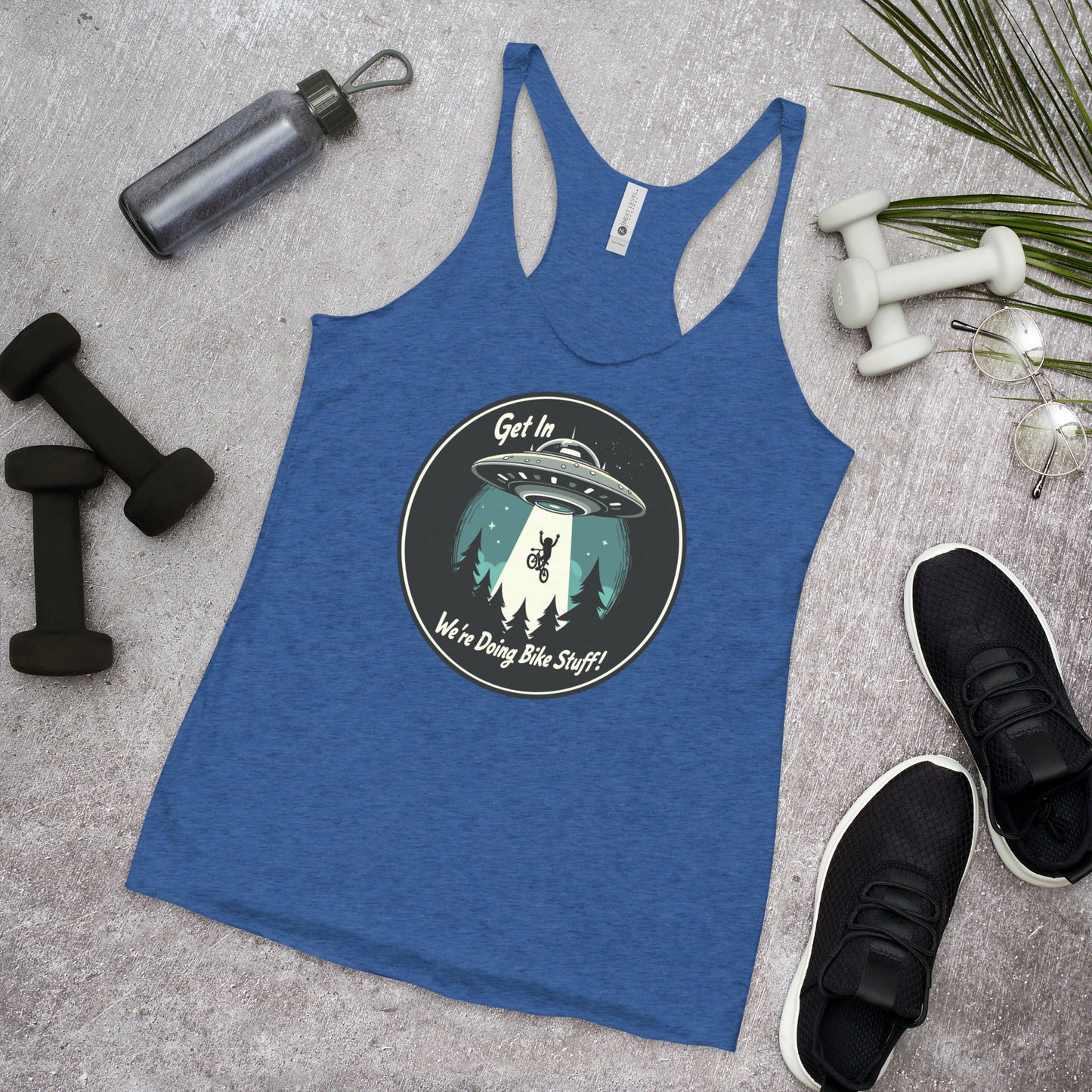 Mountain Biker - UFO Abduction Women's Racerback Tank - Women's Shirts - Discovery Co.