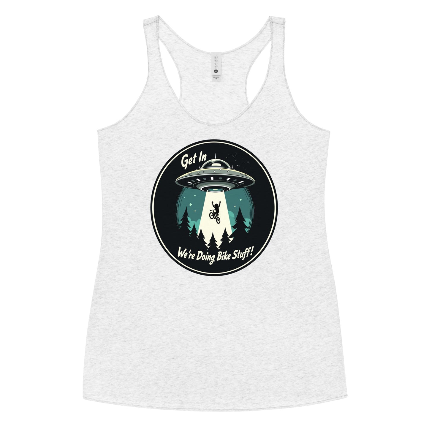 Mountain Biker - UFO Abduction Women's Racerback Tank - Women's Shirts - Discovery Co.