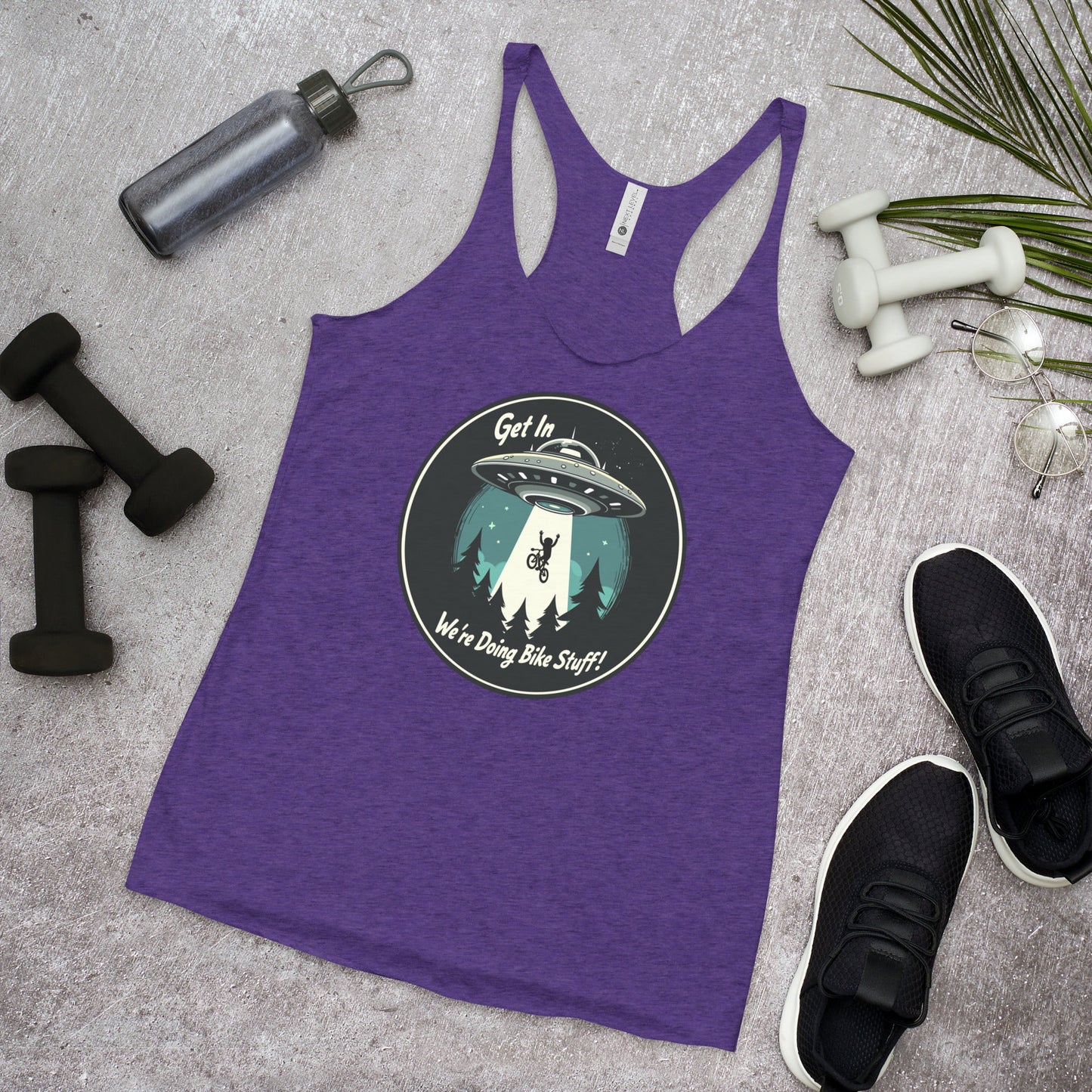 Mountain Biker - UFO Abduction Women's Racerback Tank - Women's Shirts - Discovery Co.