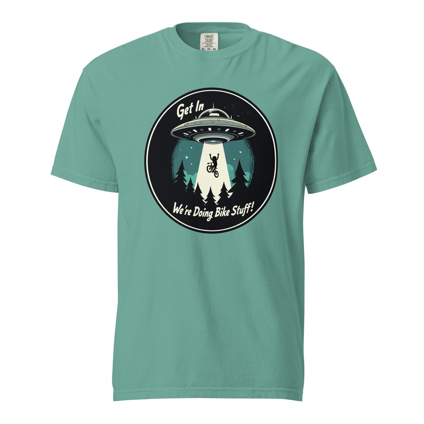 Mountain Biker - UFO Abduction Women's (Unisex) Premium Tee - Women's Shirts - Discovery Co.