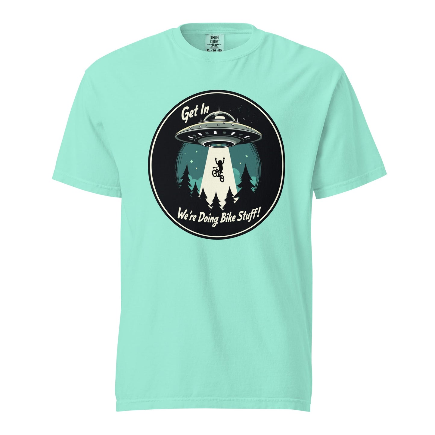 Mountain Biker - UFO Abduction Women's (Unisex) Premium Tee - Women's Shirts - Discovery Co.