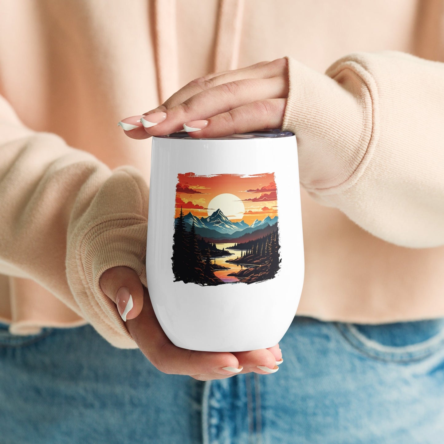 Mountain Stream Stainless Steel Wine Tumbler - Tumblers - Discovery Co.