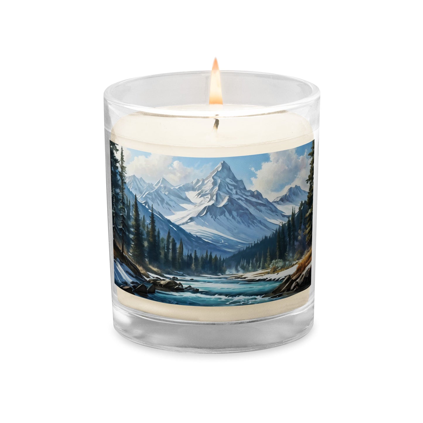 Mountains By The River Glass Jar Soy Wax Candle - Candles - Discovery Co.