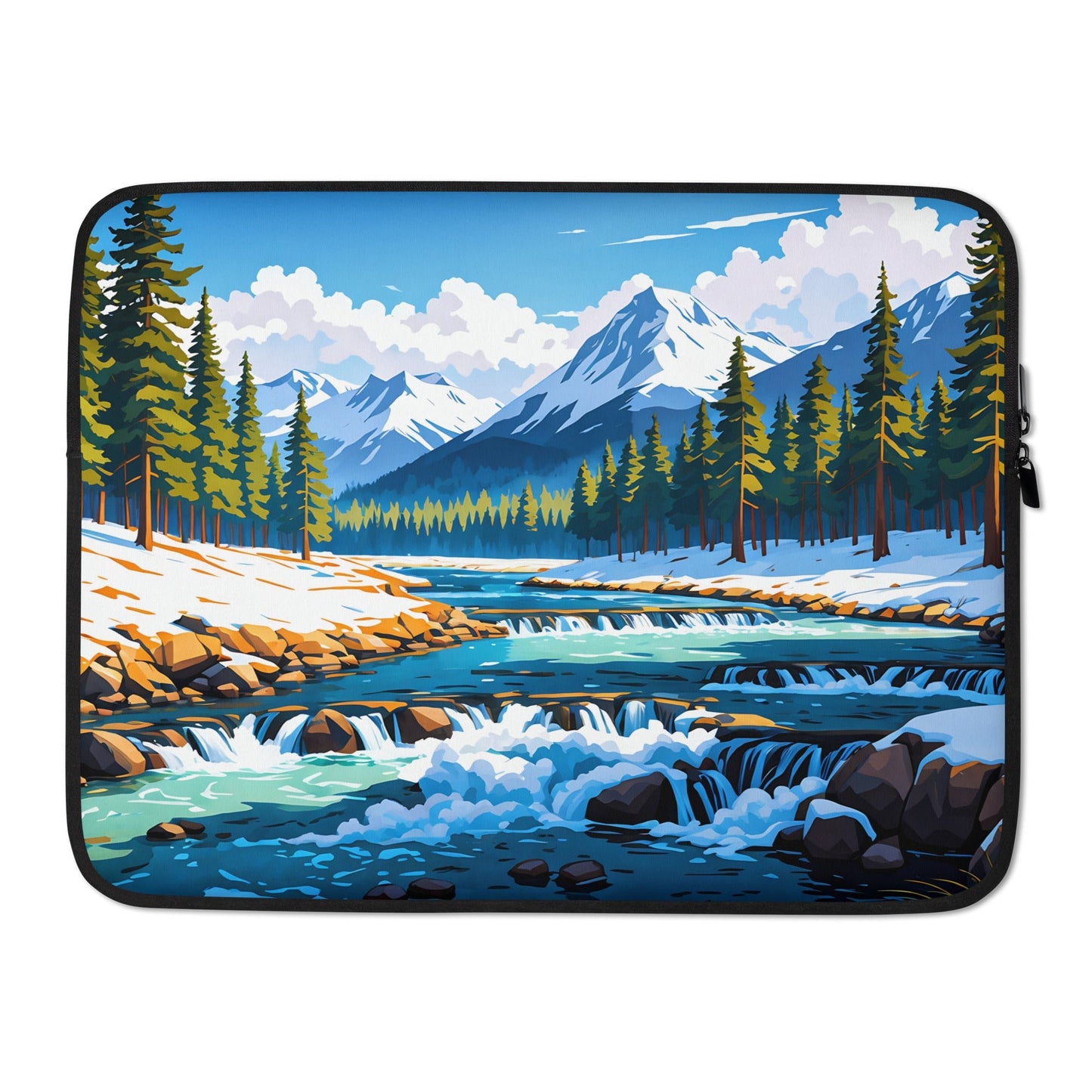 Mountains By The River II Laptop Sleeve - Laptop Cases - Discovery Co.