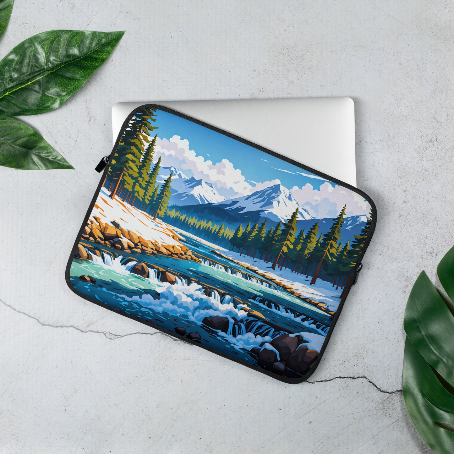 Mountains By The River II Laptop Sleeve - Laptop Cases - Discovery Co.