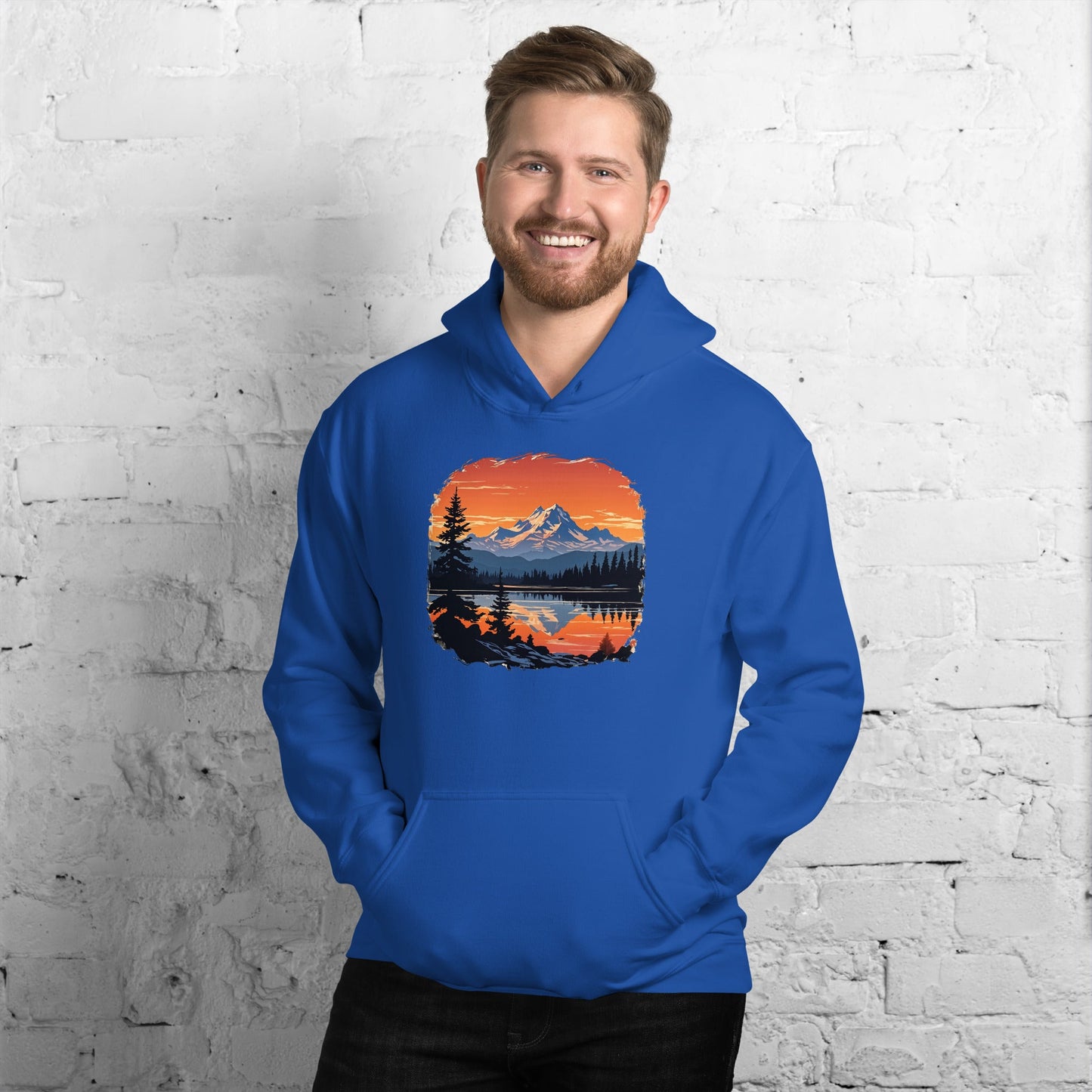 Mountains On The Lake Men's (Unisex) Hoodie - Hoodies - Discovery Co.