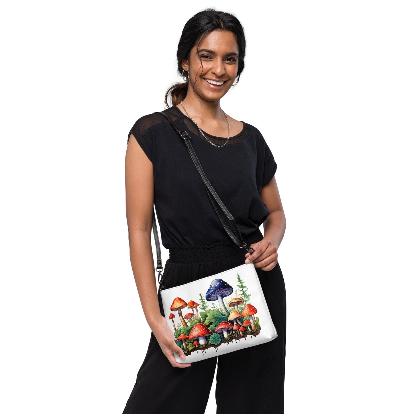Mushroom Forest Watercolor Art Crossbody Bag - Crossbody Bag - Discovery Co.