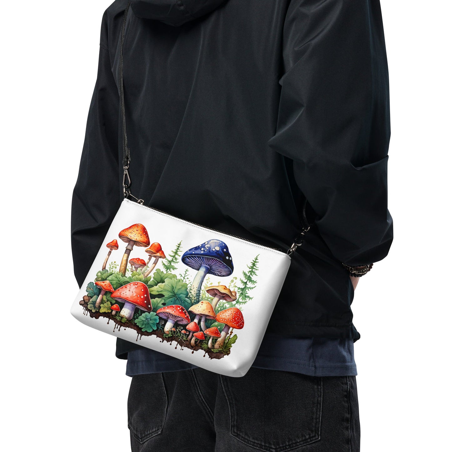Mushroom Forest Watercolor Art Crossbody Bag - Crossbody Bag - Discovery Co.