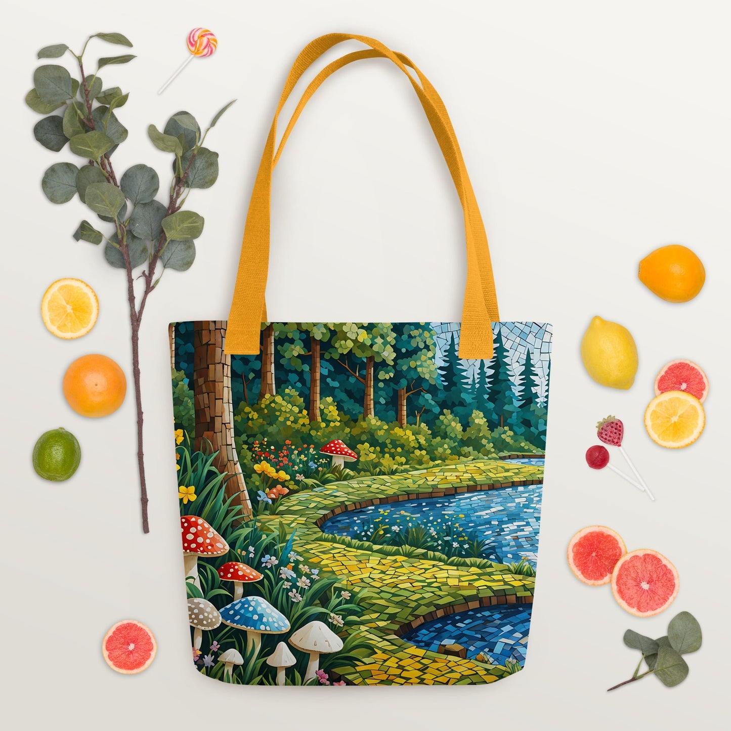 Mushrooms By The River III Tote Bag - Tote Bags - Discovery Co.