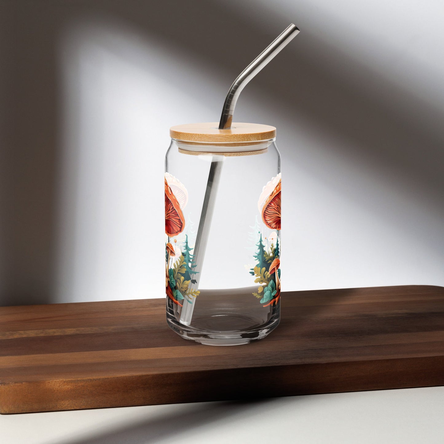 Mushrooms In The Forest Can - Shaped Glass - Can - Shaped Glass - Discovery Co.