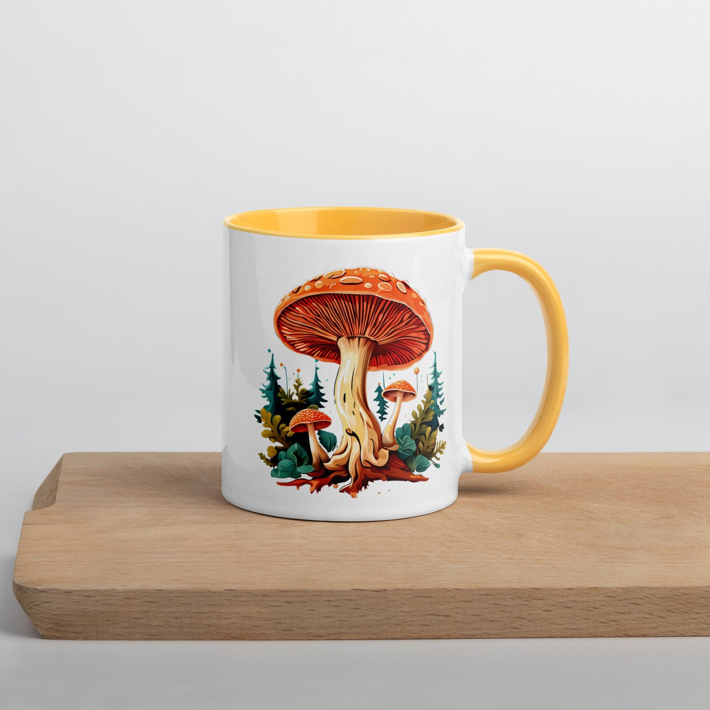 Mushrooms In The Forest Mug With Color Inside (11 oz and 15 oz) - Mugs - Discovery Co.