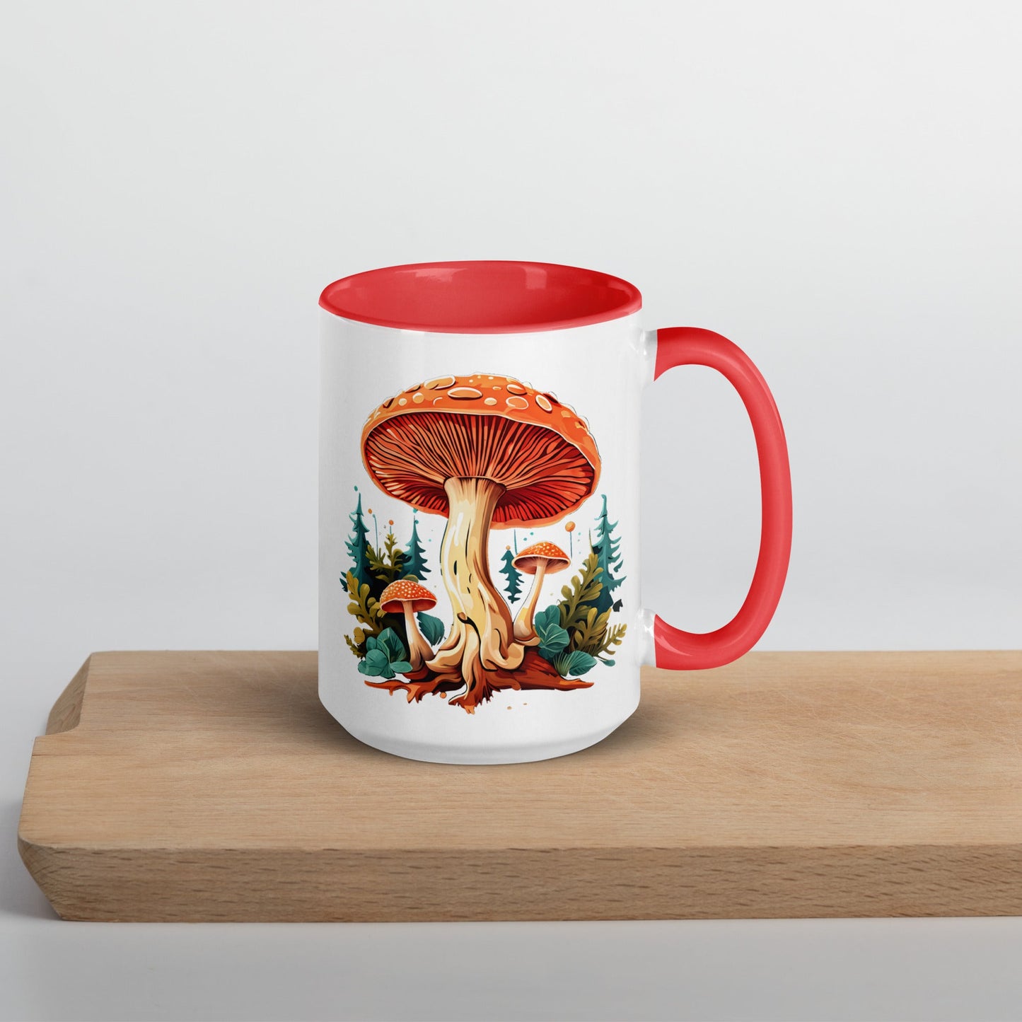 Mushrooms In The Forest Mug With Color Inside (11 oz and 15 oz) - Mugs - Discovery Co.