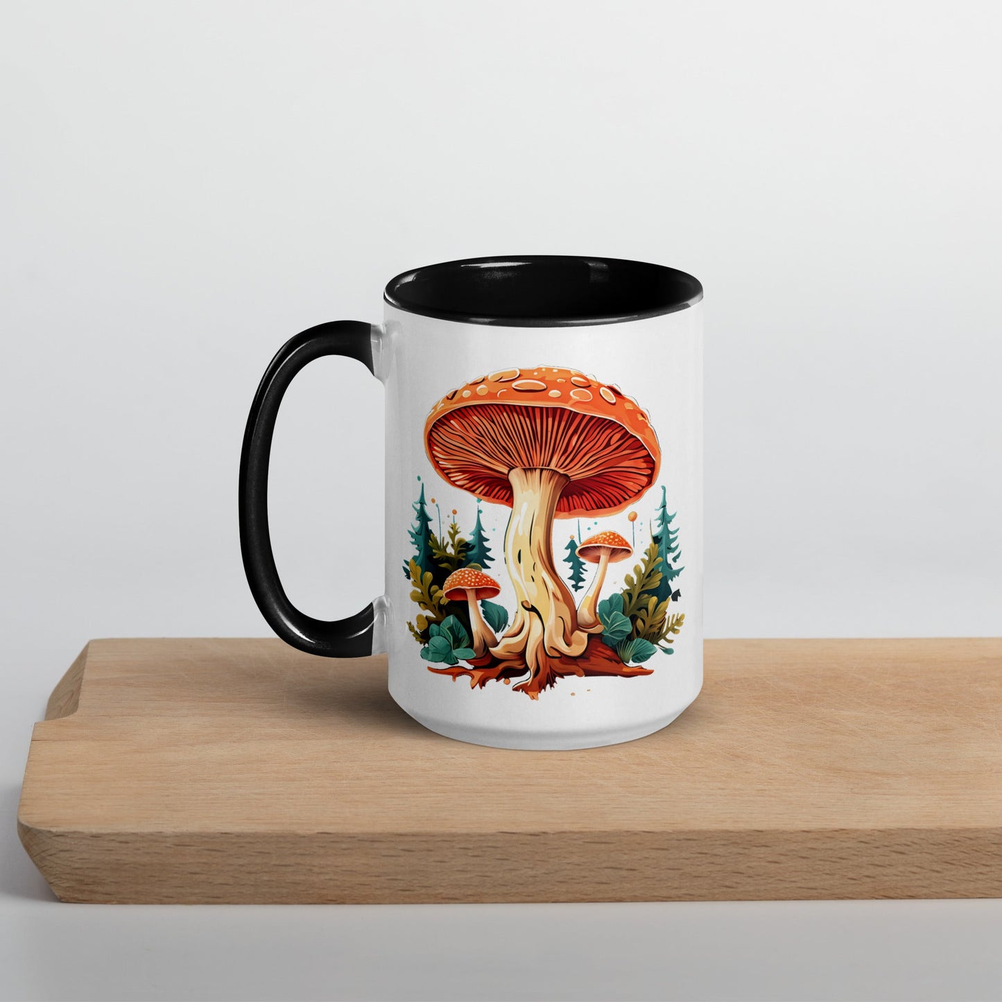 Mushrooms In The Forest Mug With Color Inside (11 oz and 15 oz) - Mugs - Discovery Co.