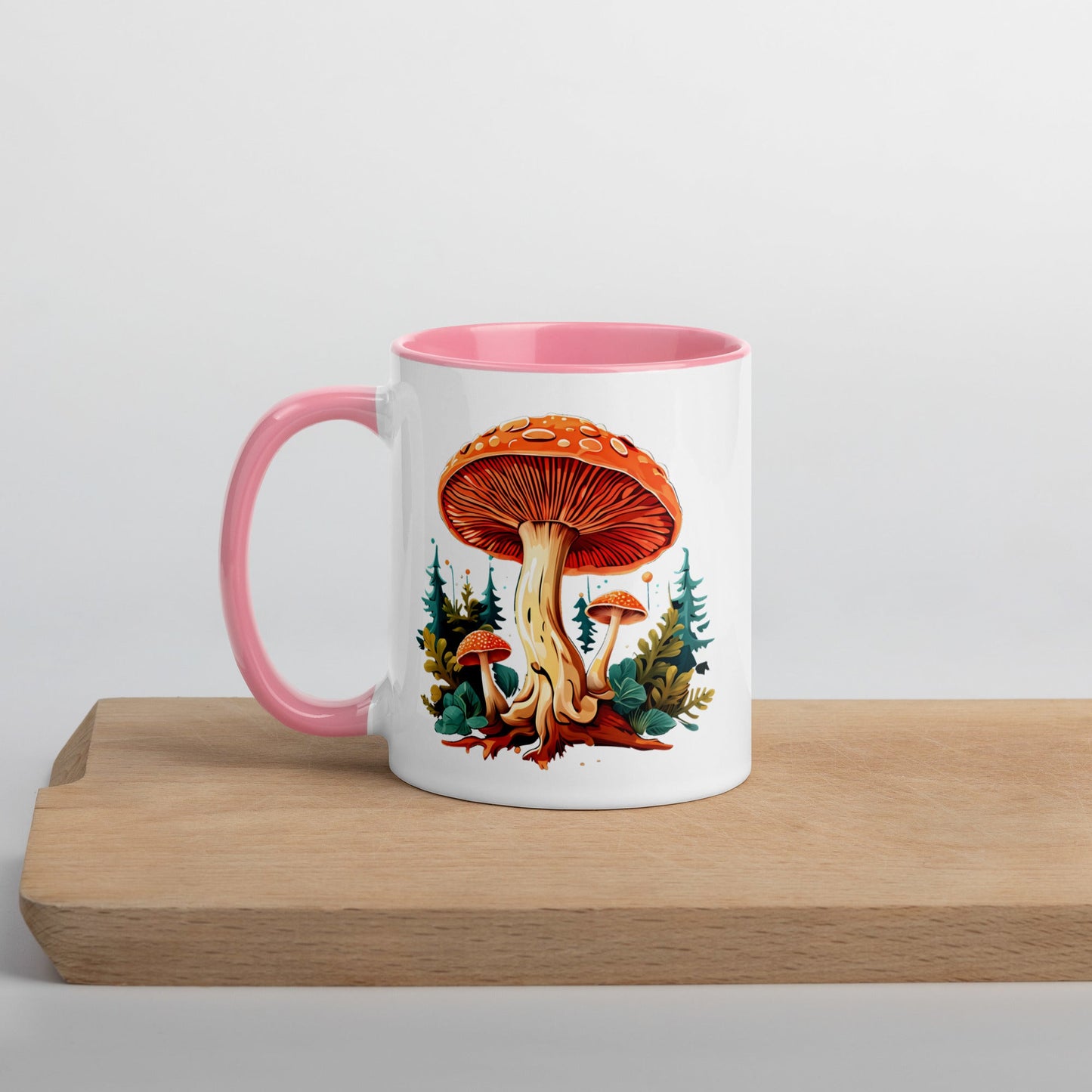 Mushrooms In The Forest Mug With Color Inside (11 oz and 15 oz) - Mugs - Discovery Co.