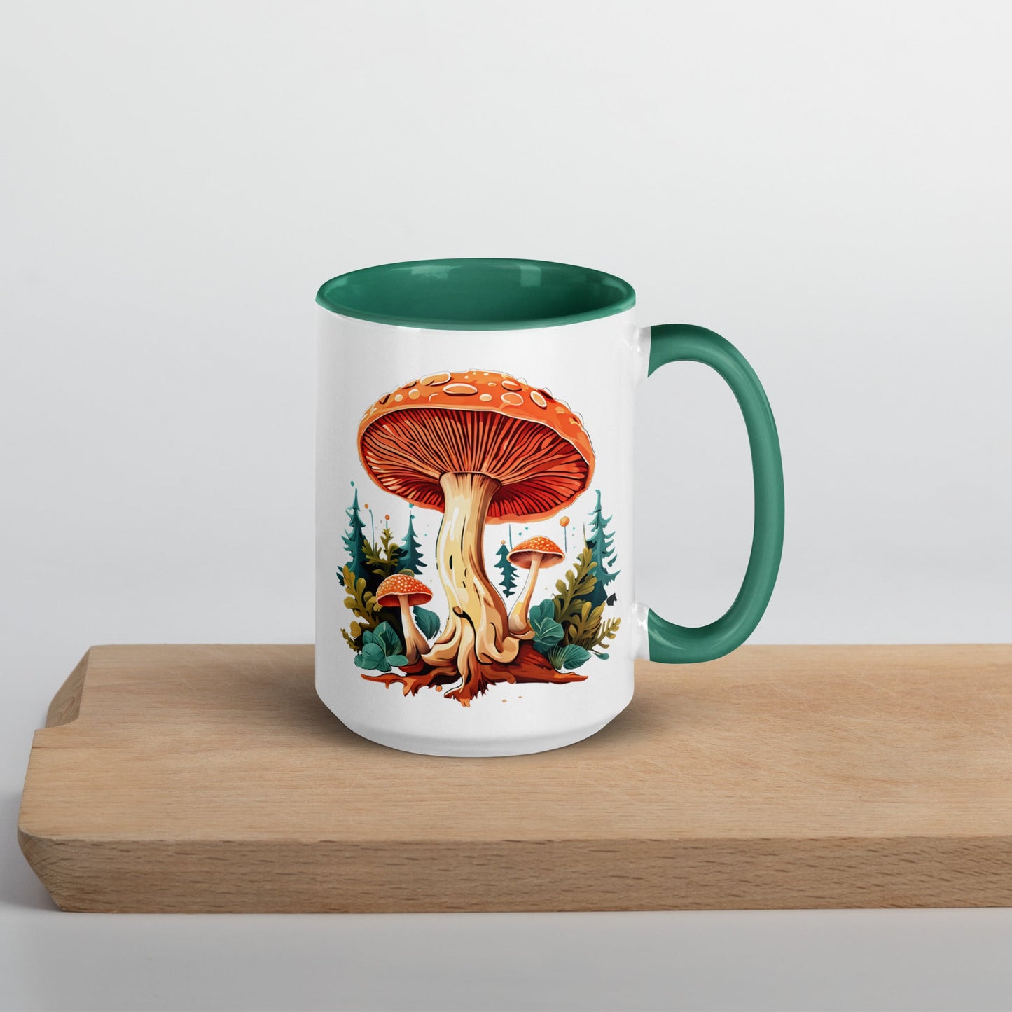 Mushrooms In The Forest Mug With Color Inside (11 oz and 15 oz) - Mugs - Discovery Co.