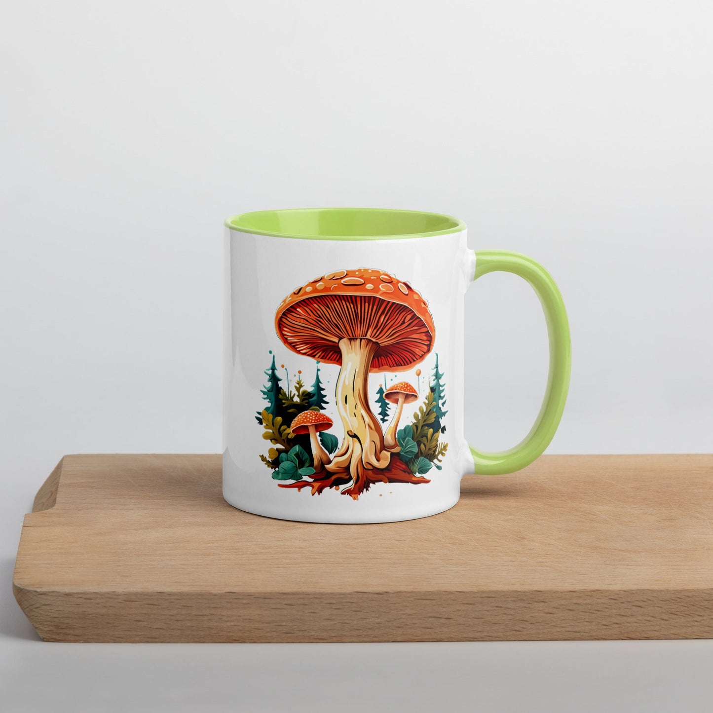 Mushrooms In The Forest Mug With Color Inside (11 oz and 15 oz) - Mugs - Discovery Co.