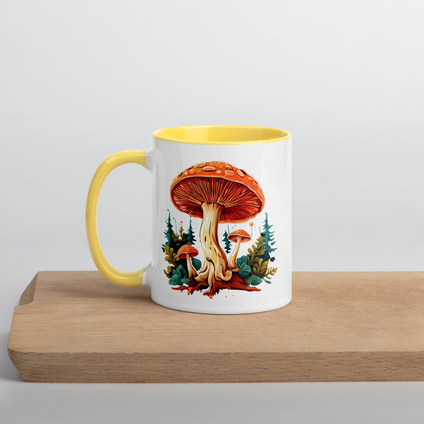 Mushrooms In The Forest Mug With Color Inside (11 oz and 15 oz) - Mugs - Discovery Co.