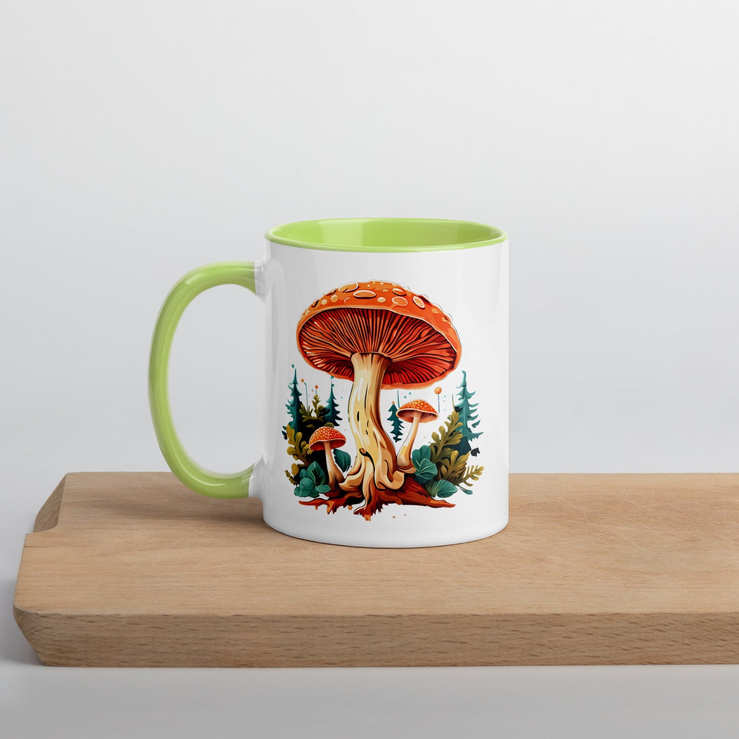 Mushrooms In The Forest Mug With Color Inside (11 oz and 15 oz) - Mugs - Discovery Co.