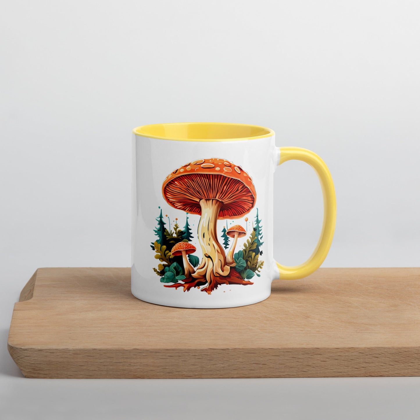 Mushrooms In The Forest Mug With Color Inside (11 oz and 15 oz) - Mugs - Discovery Co.