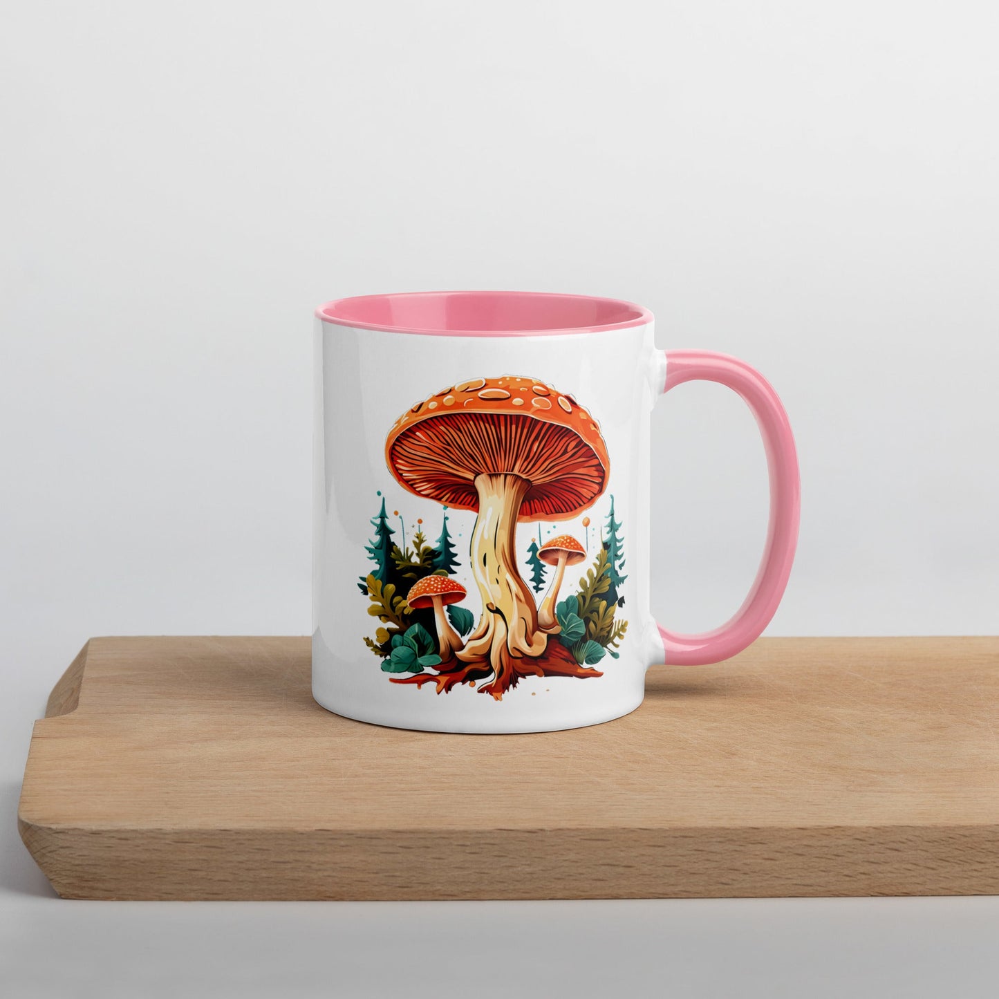 Mushrooms In The Forest Mug With Color Inside (11 oz and 15 oz) - Mugs - Discovery Co.