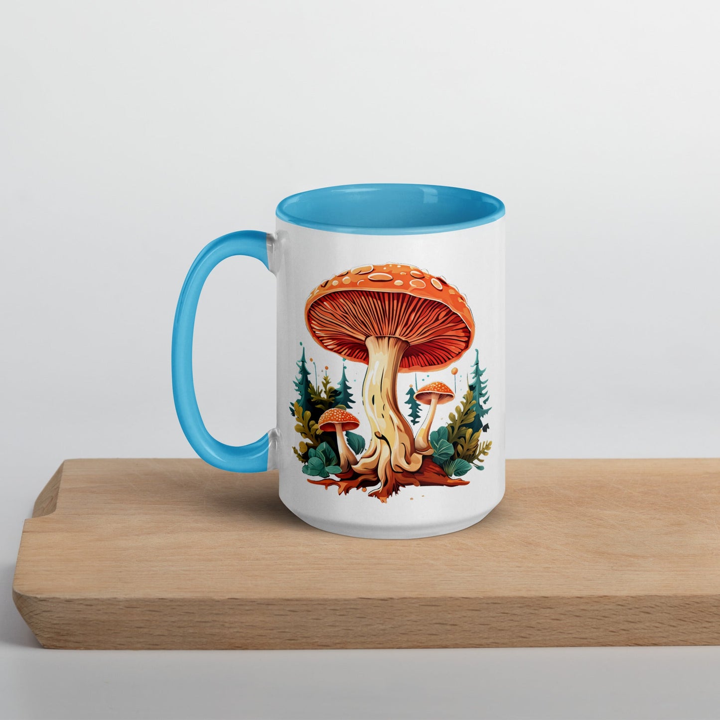 Mushrooms In The Forest Mug With Color Inside (11 oz and 15 oz) - Mugs - Discovery Co.
