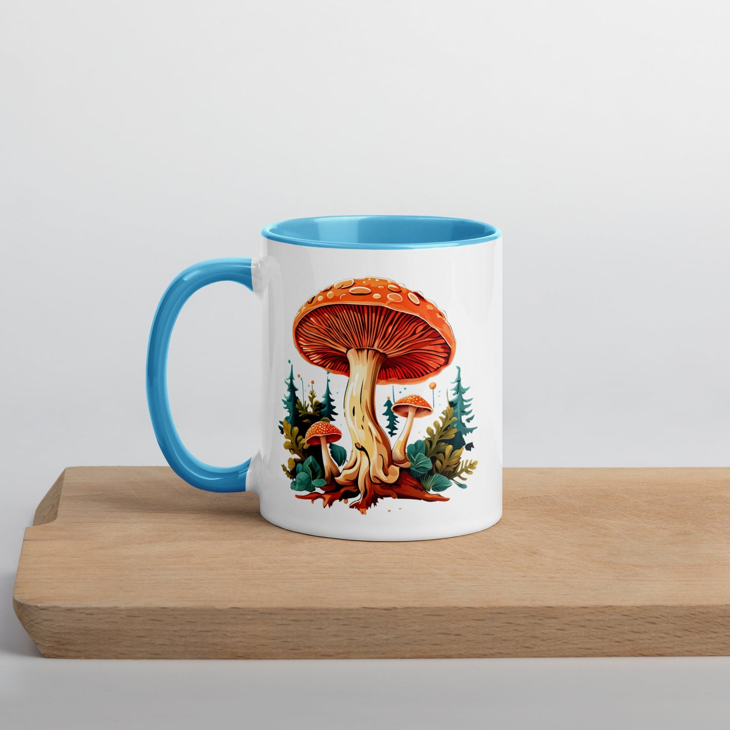 Mushrooms In The Forest Mug With Color Inside (11 oz and 15 oz) - Mugs - Discovery Co.
