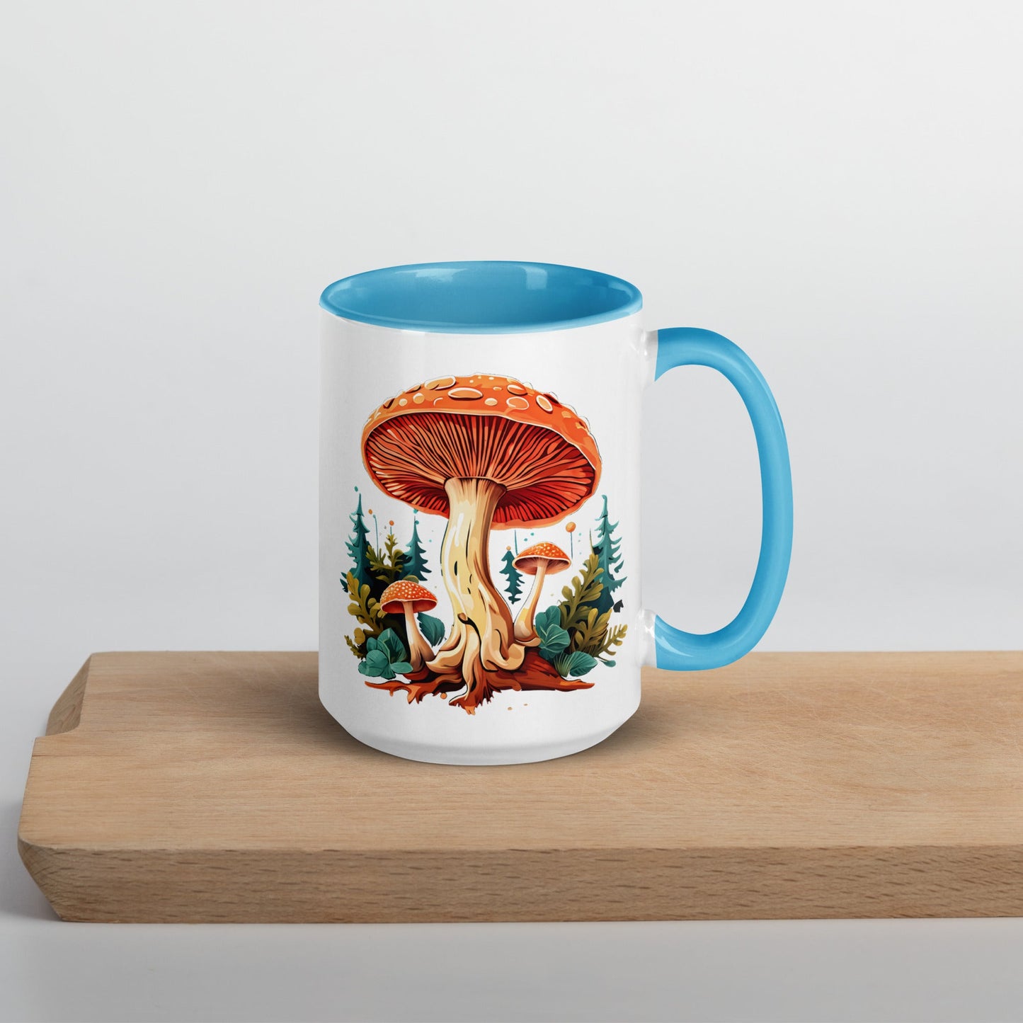 Mushrooms In The Forest Mug With Color Inside (11 oz and 15 oz) - Mugs - Discovery Co.