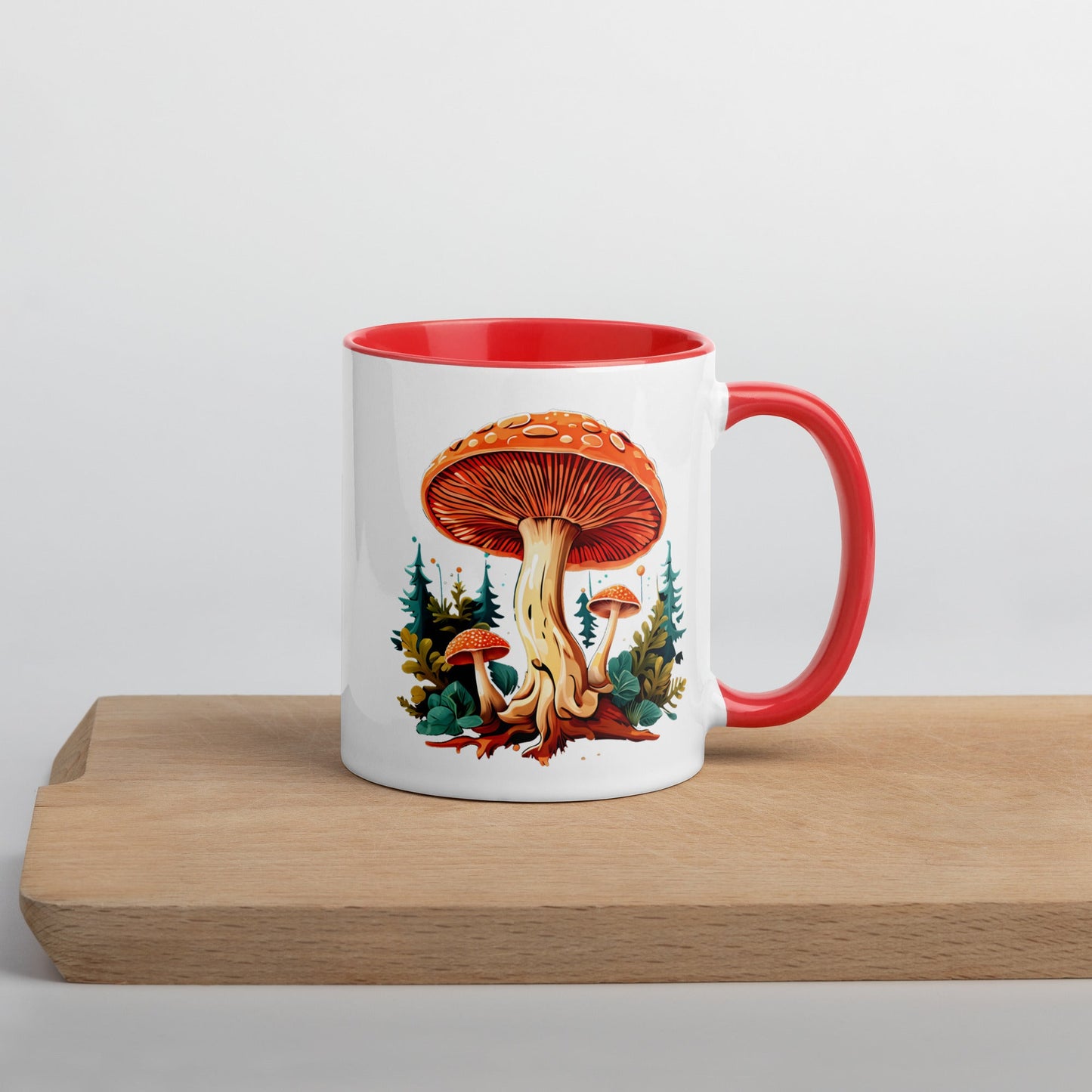 Mushrooms In The Forest Mug With Color Inside (11 oz and 15 oz) - Mugs - Discovery Co.