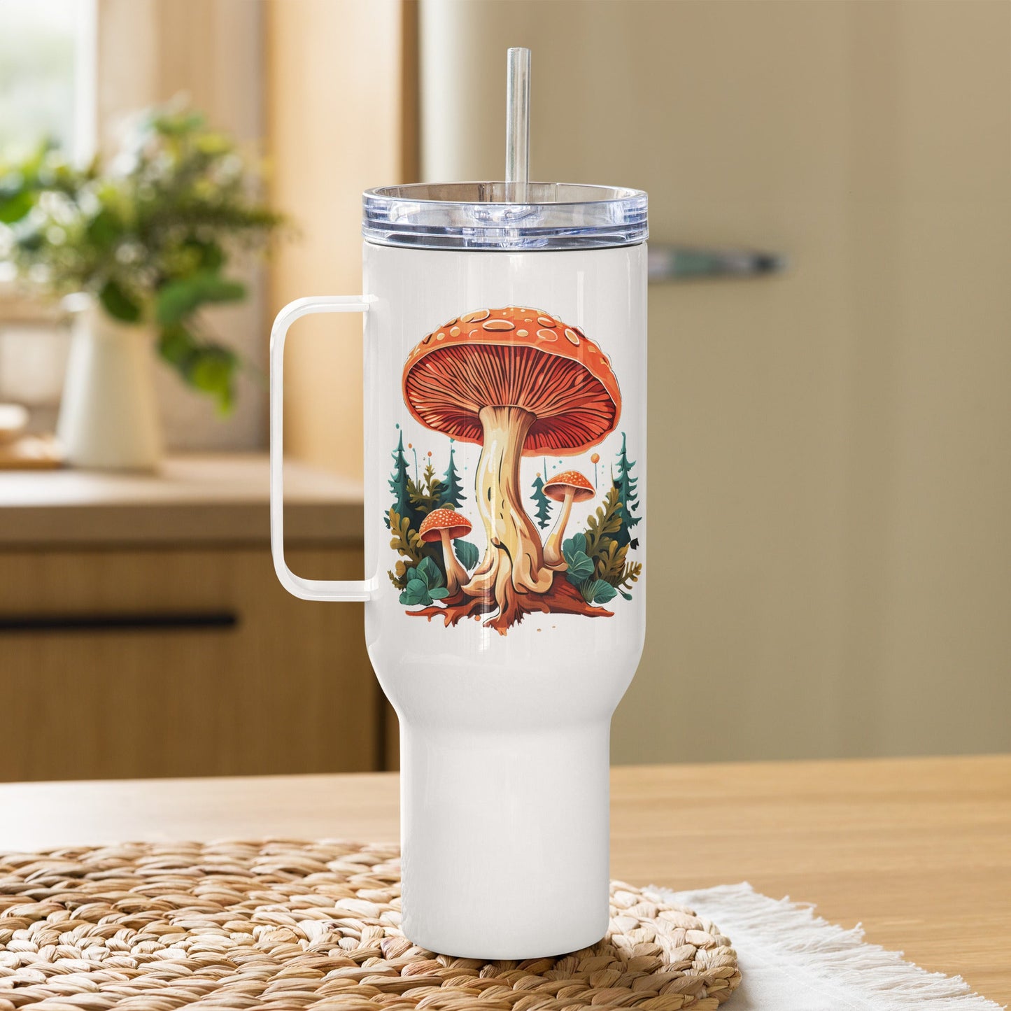 Mushrooms In The Forest Stainless Steel Travel Mug (25 oz) - Travel Mug - Discovery Co.