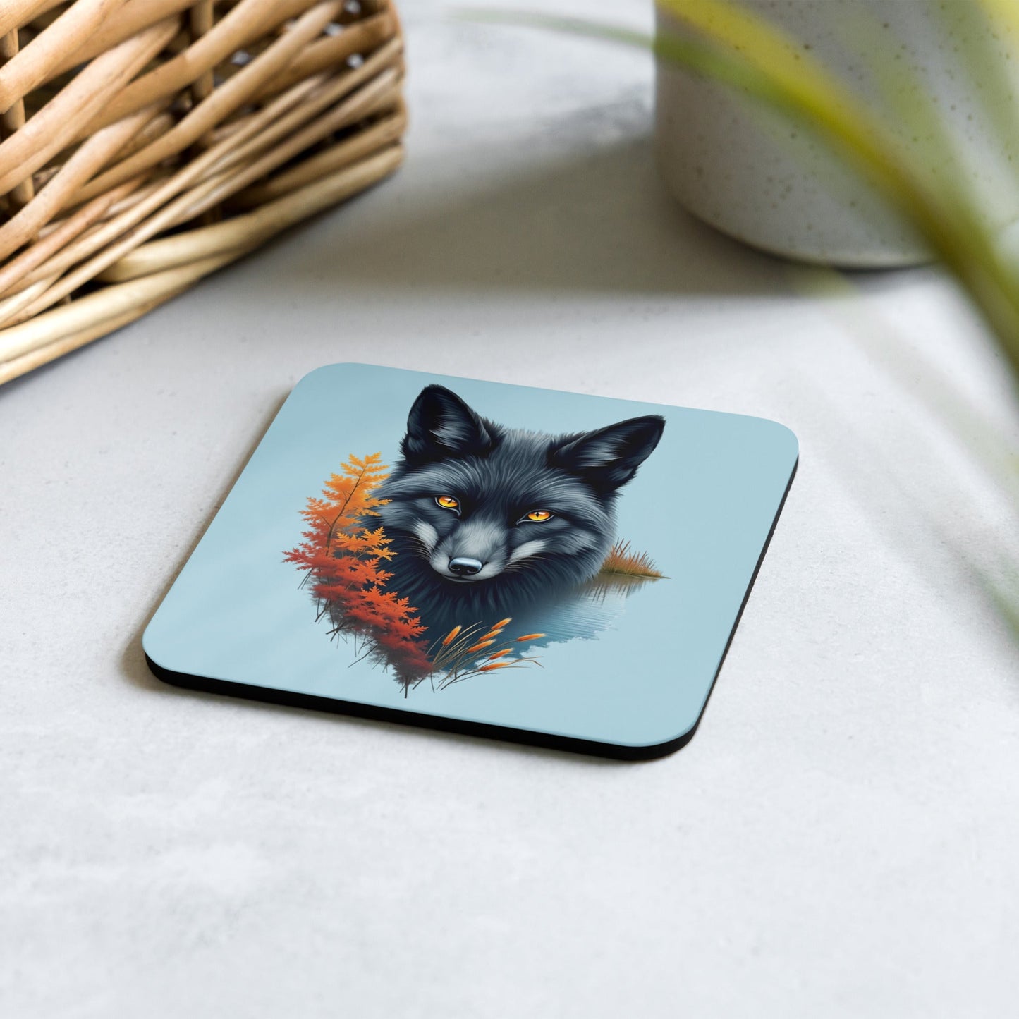 Mystic Fox Cork - Back Coaster - Coasters - Discovery Co.