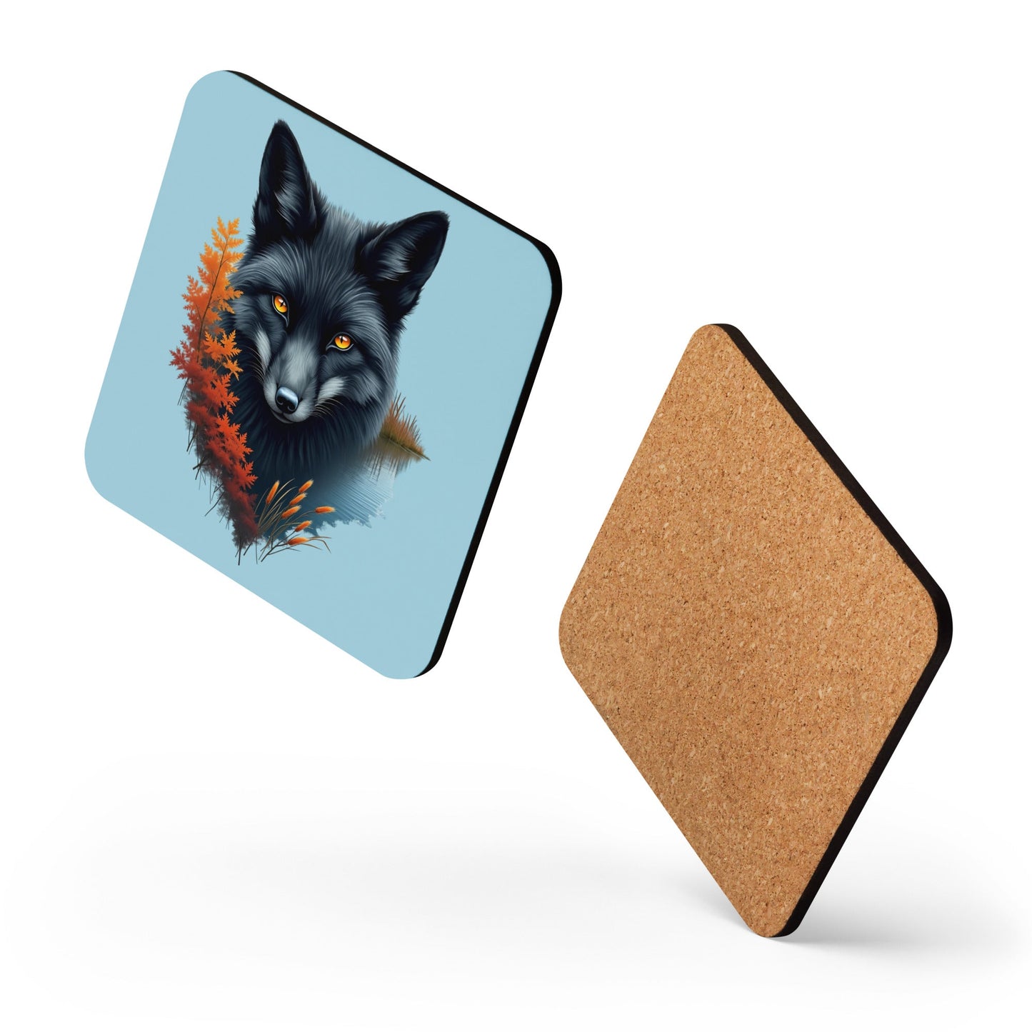 Mystic Fox Cork - Back Coaster - Coasters - Discovery Co.
