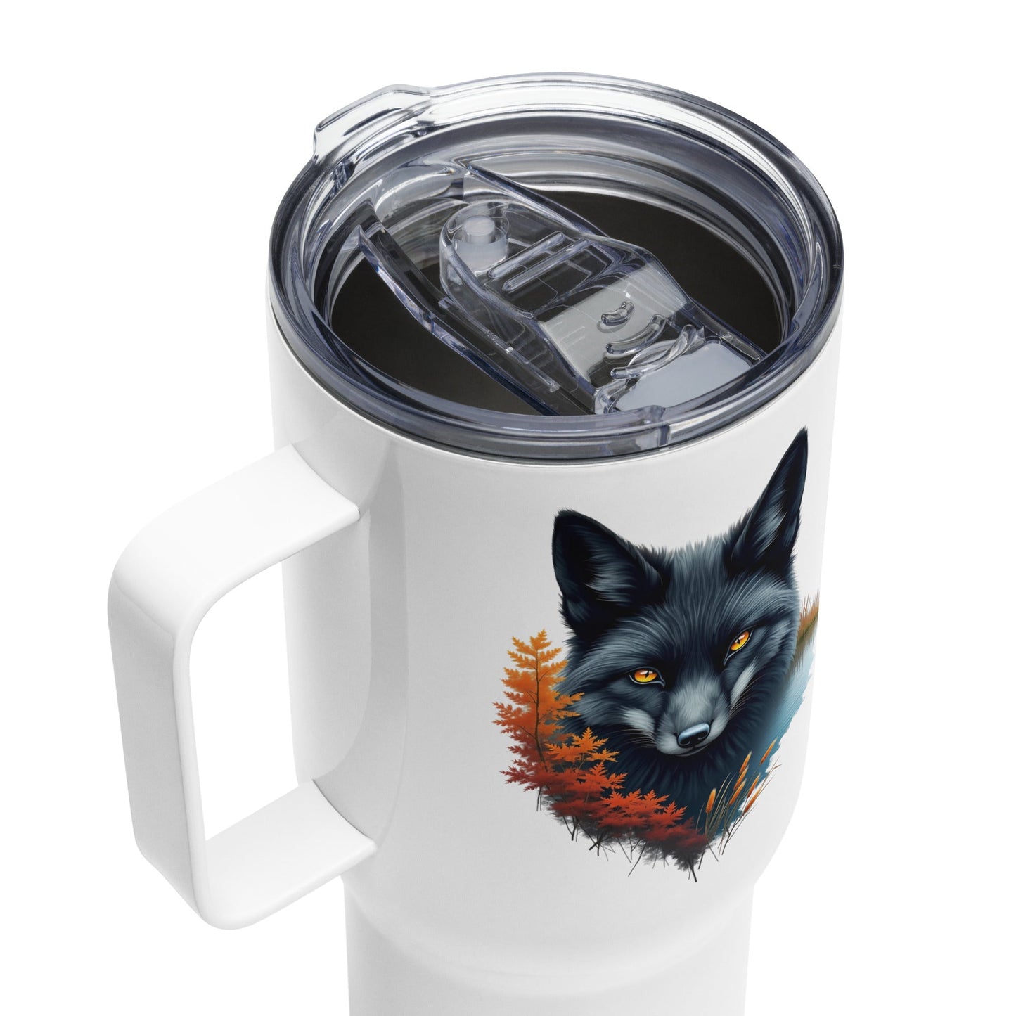 Mystic Fox Travel Mug With Handle (25 oz and 40 oz) - Travel Mug - Discovery Co.
