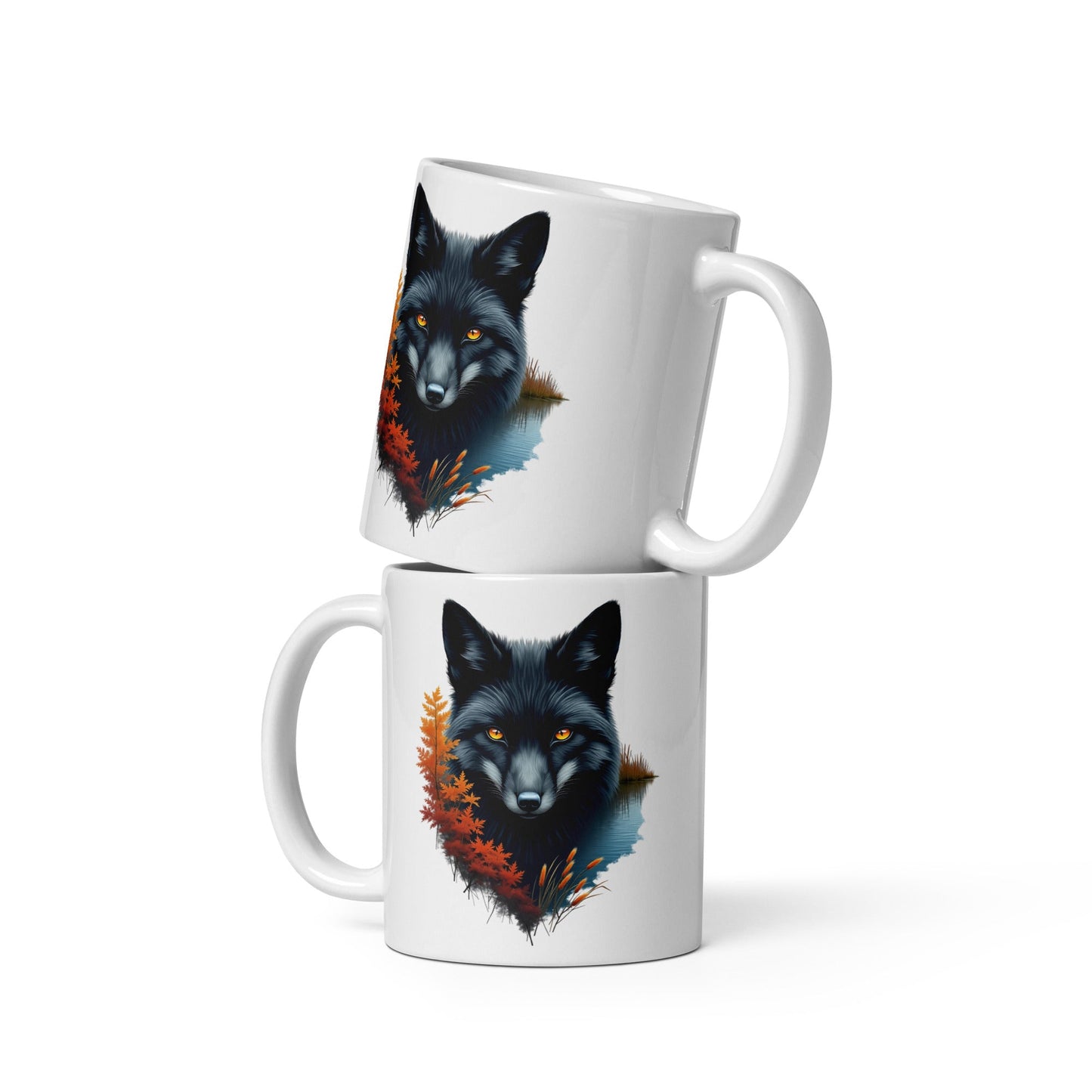 Mystic Fox White Glossy Mug (11 oz, 15 oz, 20 oz) - Mugs - Discovery Co.