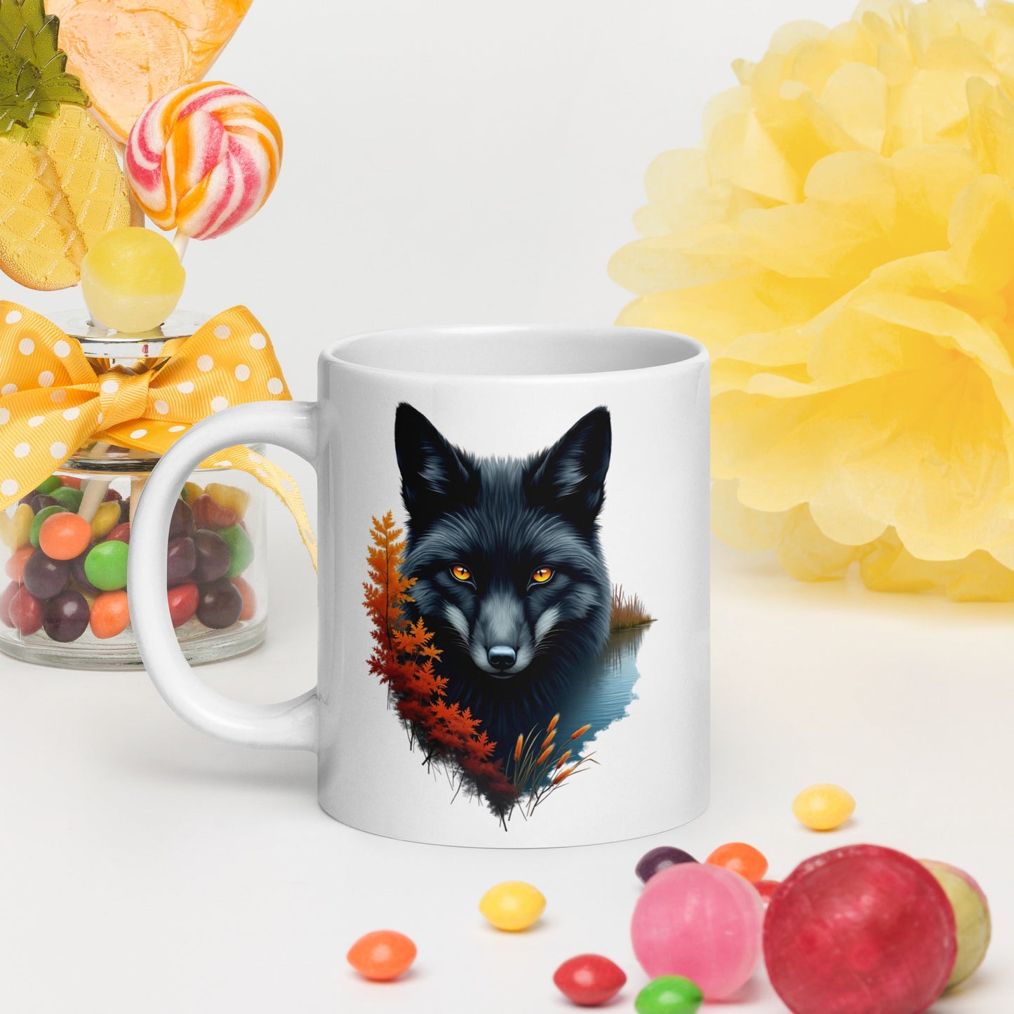 Mystic Fox White Glossy Mug (11 oz, 15 oz, 20 oz) - Mugs - Discovery Co.