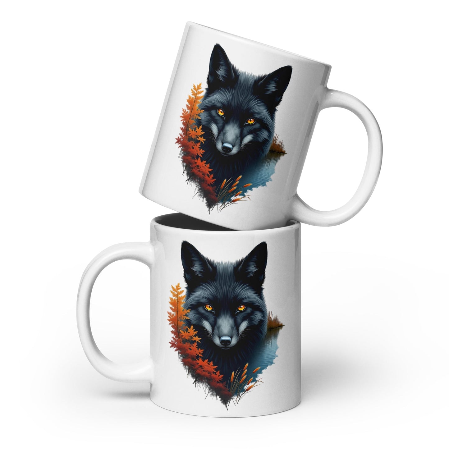 Mystic Fox White Glossy Mug (11 oz, 15 oz, 20 oz) - Mugs - Discovery Co.