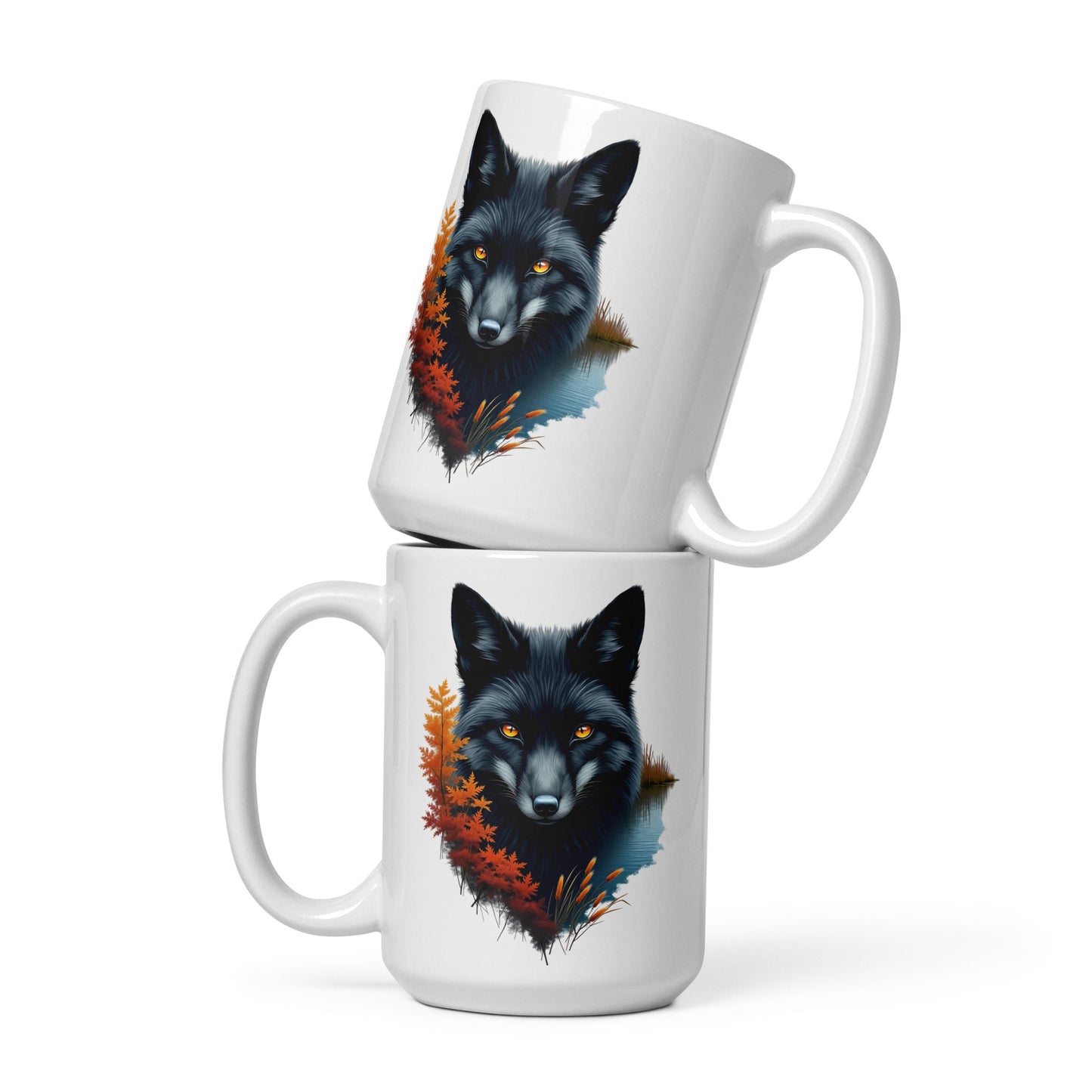 Mystic Fox White Glossy Mug (11 oz, 15 oz, 20 oz) - Mugs - Discovery Co.