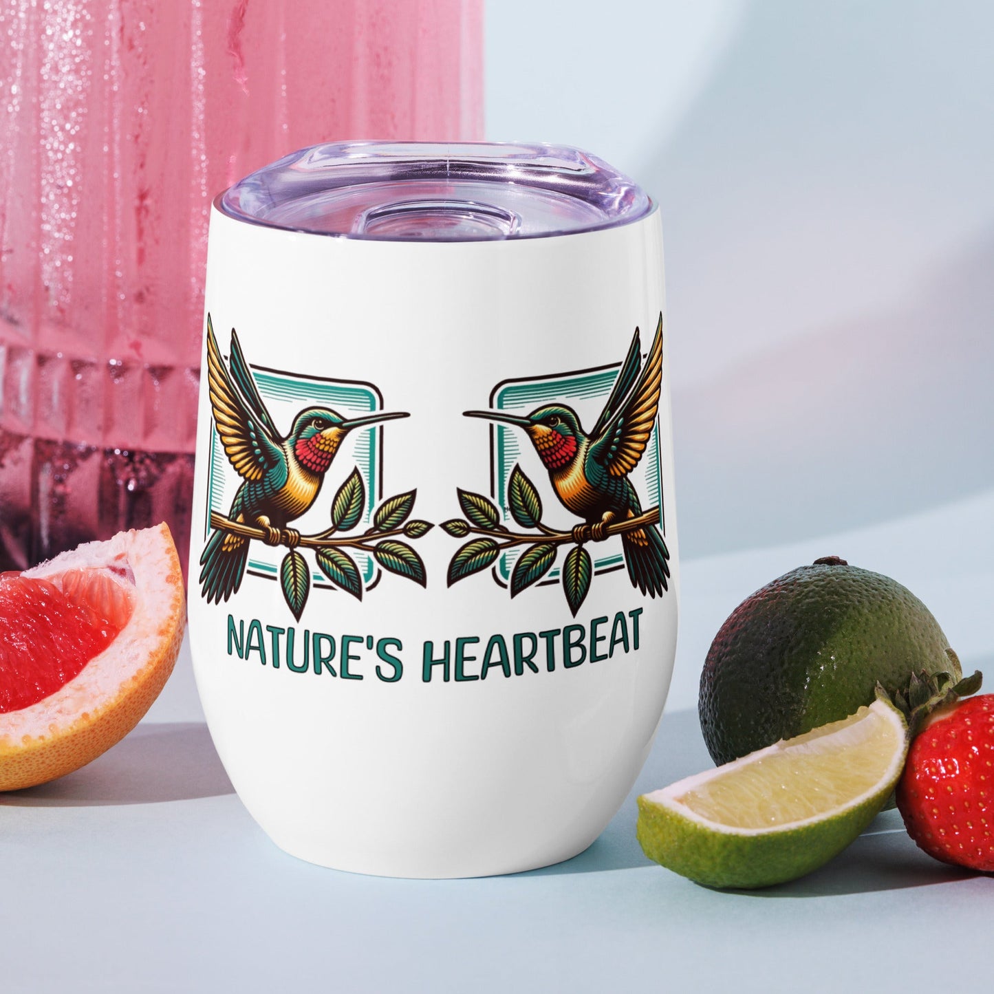 Nature's Heartbeat Stainless Steel Wine Tumbler - Steel Tumbler - Discovery Co.