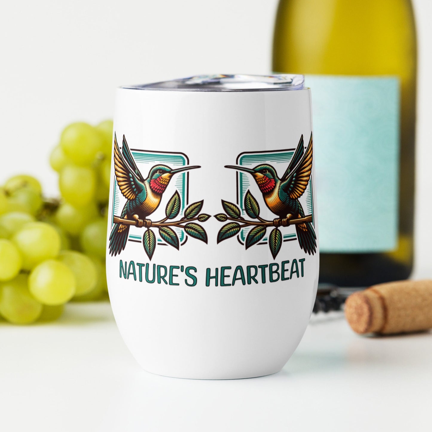 Nature's Heartbeat Stainless Steel Wine Tumbler - Steel Tumbler - Discovery Co.