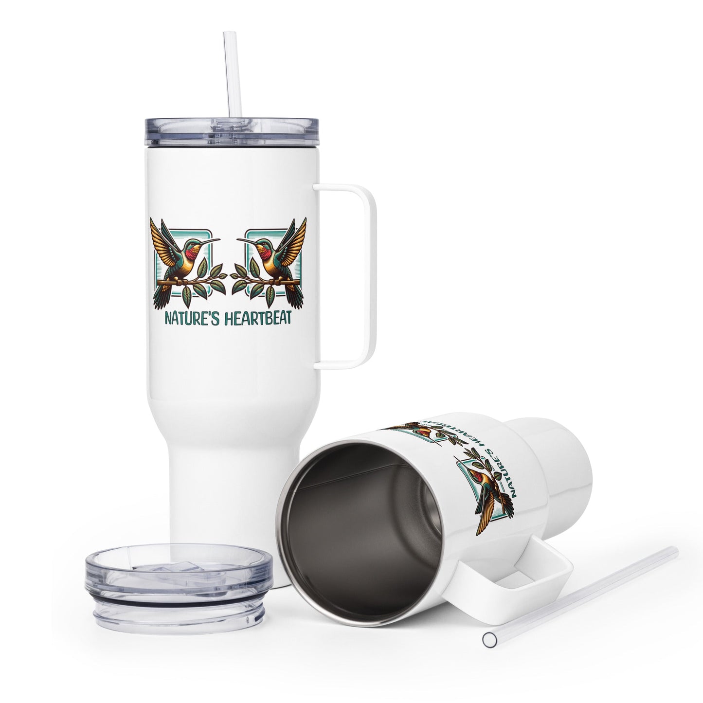 Nature's Heartbeat Travel Mug With Handle (25 oz and 40 oz) - Travel Mug - Discovery Co.