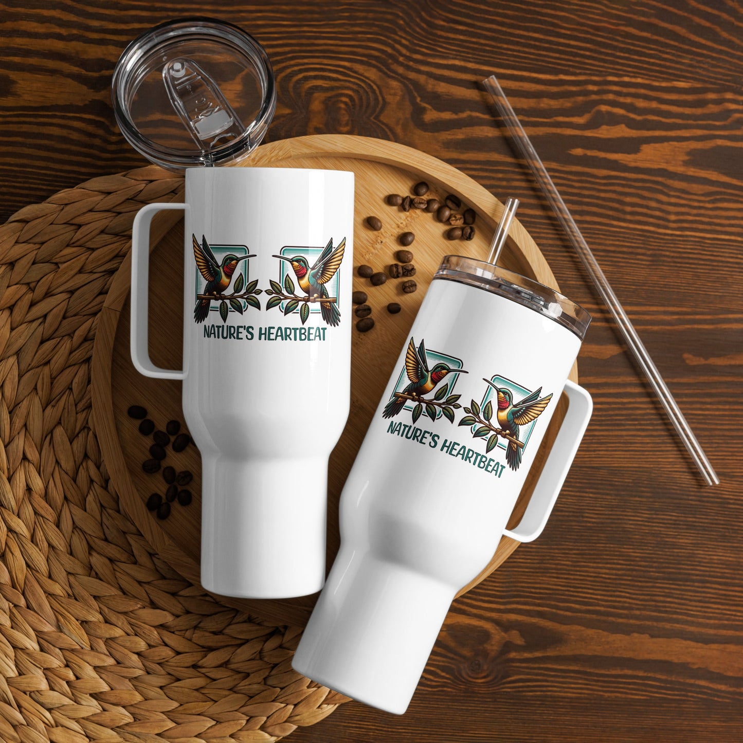 Nature's Heartbeat Travel Mug With Handle (25 oz and 40 oz) - Travel Mug - Discovery Co.