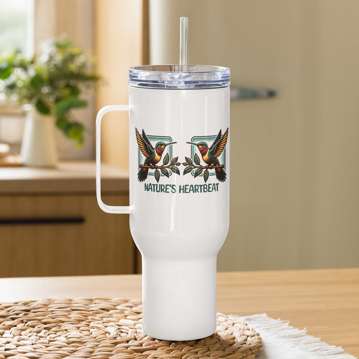 Nature's Heartbeat Travel Mug With Handle (25 oz and 40 oz) - Travel Mug - Discovery Co.