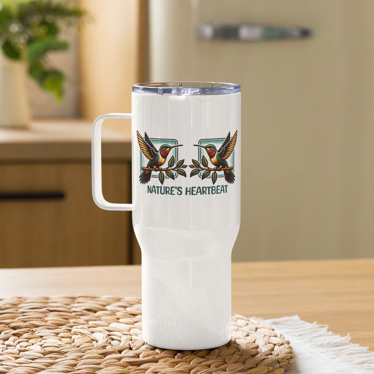 Nature's Heartbeat Travel Mug With Handle (25 oz and 40 oz) - Travel Mug - Discovery Co.