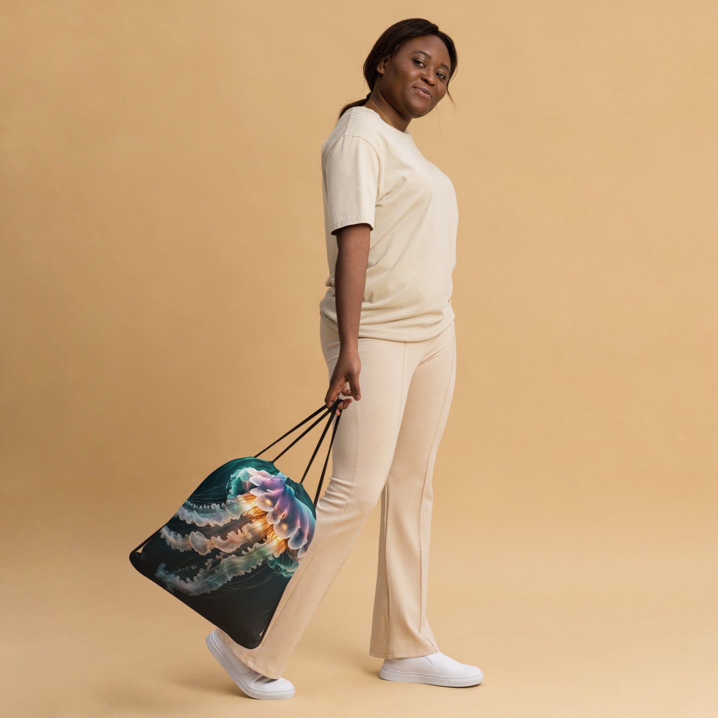 Northern Lights Jellyfish Drawstring Bag - Drawstring Bag - Discovery Co.