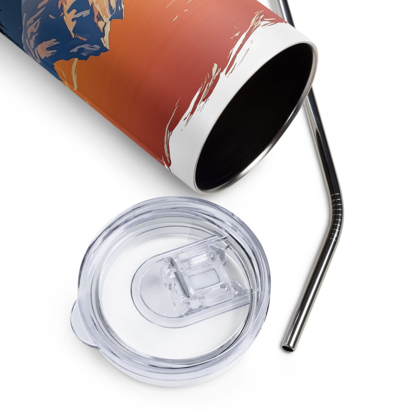 Orange Sky Over Mountains Stainless Steel Tumbler - Steel Tumbler - Discovery Co.